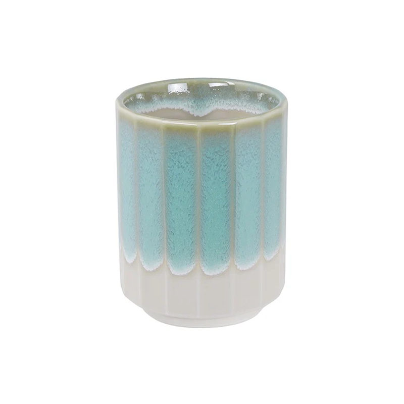Craft Tea Cup White/Aqua Glaze 7.8x10.2cm 300ml 