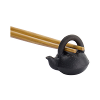Premium Chopsticks Rest Iron Kettle - Black