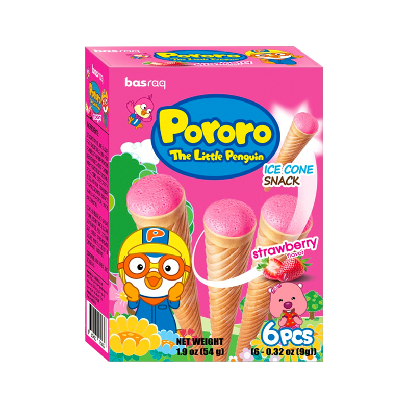 BASRAQ Pororo Ice Cone Snack - Erdbeer