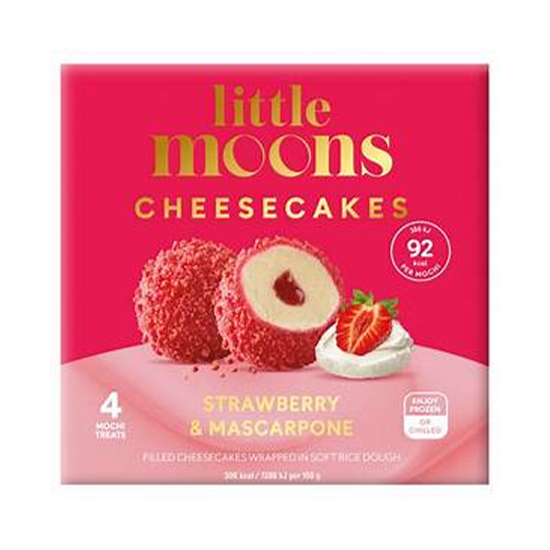 LITTLE MOONS Cheese Cake Mochi - Strawberry & Mascarpone