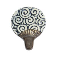 프리미엄 젓가락 받침대 - 부채 - 블루 / 다크 브라운 