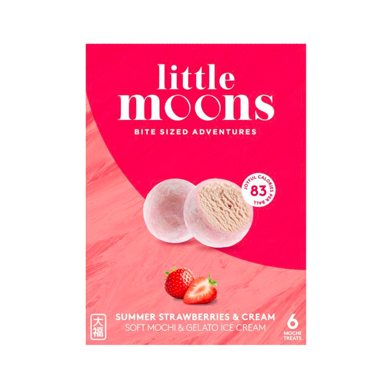 LITTLE MOONS Eis Mochi - Erdbeeren & Sahne
