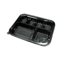 K1 도시락 세트 (PP) 560 ml, 6칸, 뚜껑 포함 (PET), 200입