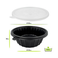 K2-D/S 원형용기 (PP), 1,050 ml, Ø195 mm, 뚜껑 포함 (PP), 400입