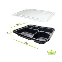 K7 Doshirak Box (PP) 560 ml, 5 compartments, incl. lid (PET), 200 Set