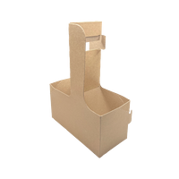 A11 Kraft paper drink carrier with handle for 2 cups, 200 Pcs