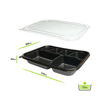 K1 도시락 세트 (PP) 560 ml, 6칸, 뚜껑 포함 (PET), 200입