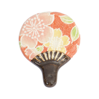 프리미엄 젓가락 받침대 - 부채 - 핑크 / 다크 브라운