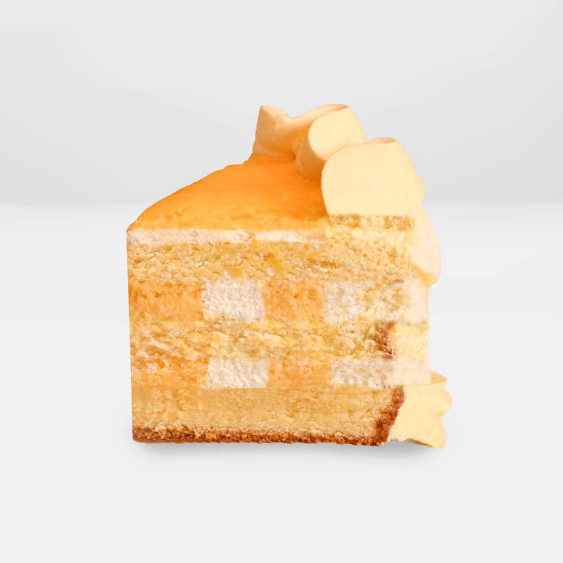 Zitronen Schlagsahne Torte - Stück