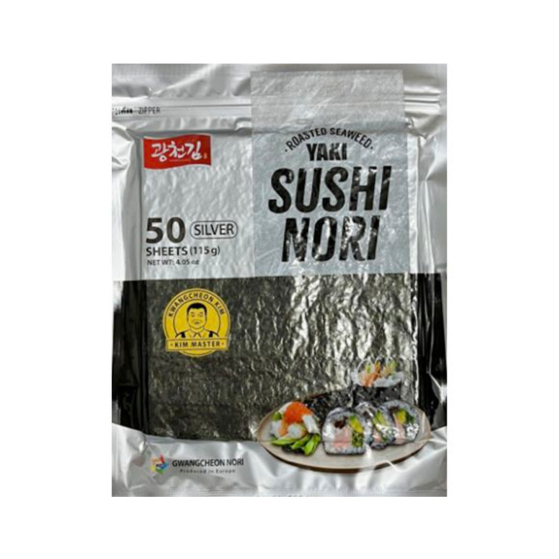 KWANGCHEONKIM Premium Roasted Seaweed for Gimbap - 50 Sheets 