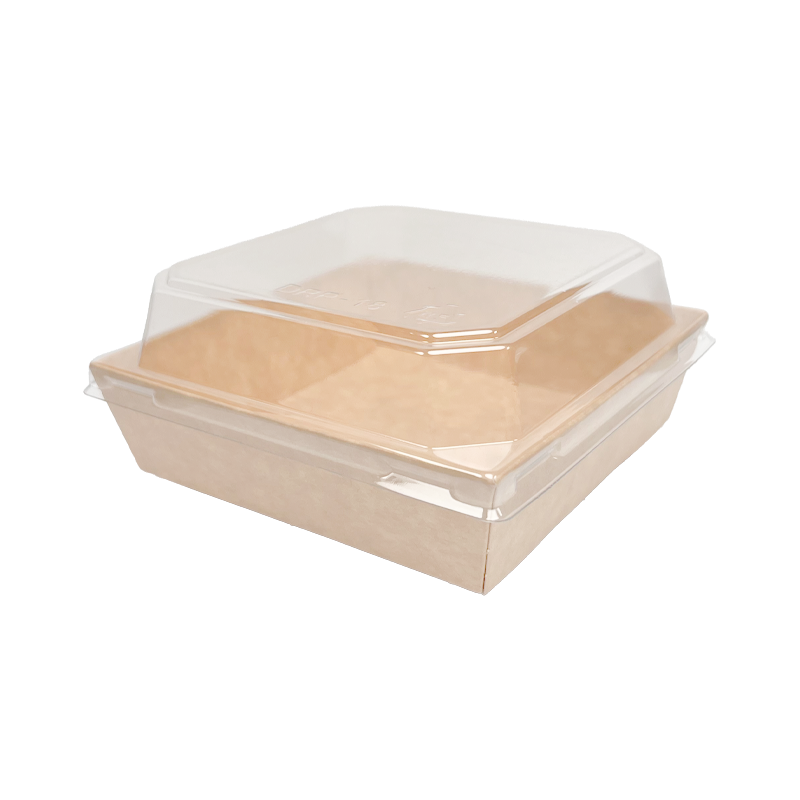 A12-D/S Kraft paper box (S), 500 ml, with coating, incl. lid (PET), 600 Pcs