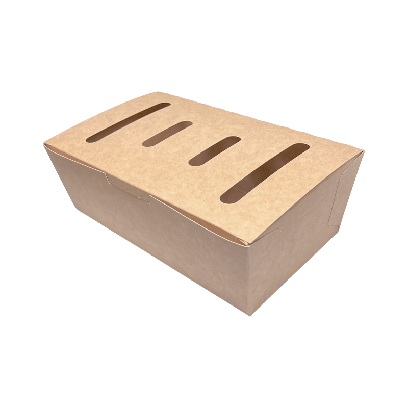 A9 Kraft paper box (M) with ventilation slots, 1,400 ml, with coating, 200 Pcs