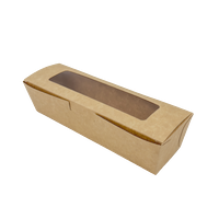 A4 크라프트 종이 박스 (롱타입), 창문형, 600 ml, 코팅처리, 300입