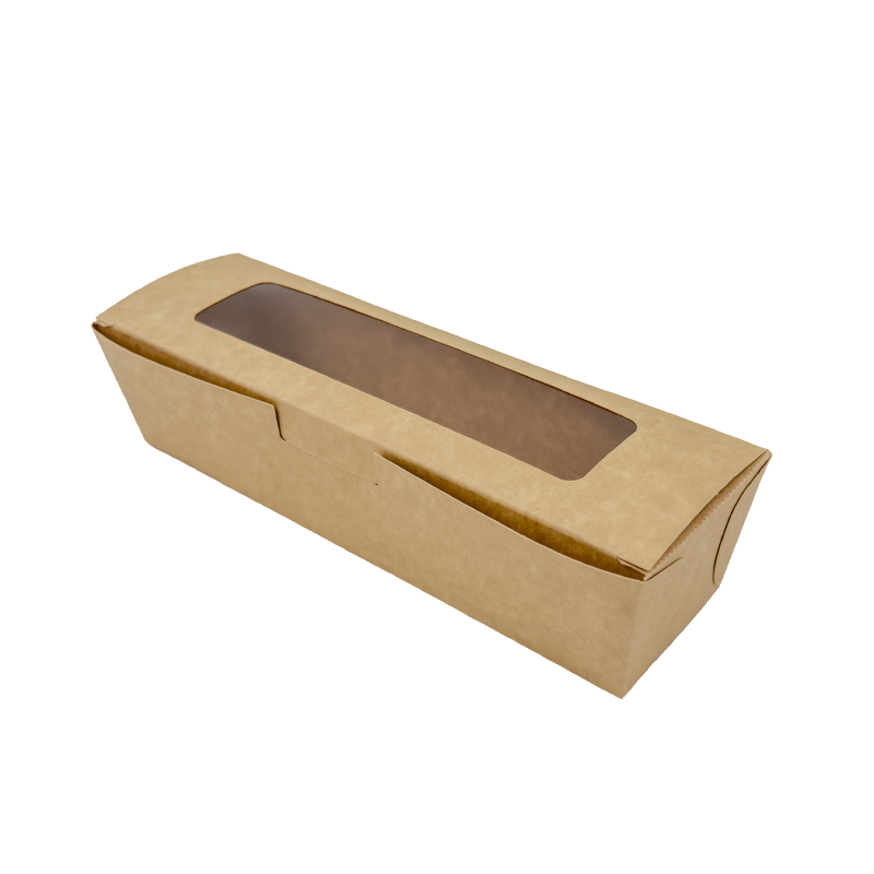 A4 크라프트 종이 박스 (롱타입), 창문형, 600 ml, 코팅처리, 300입