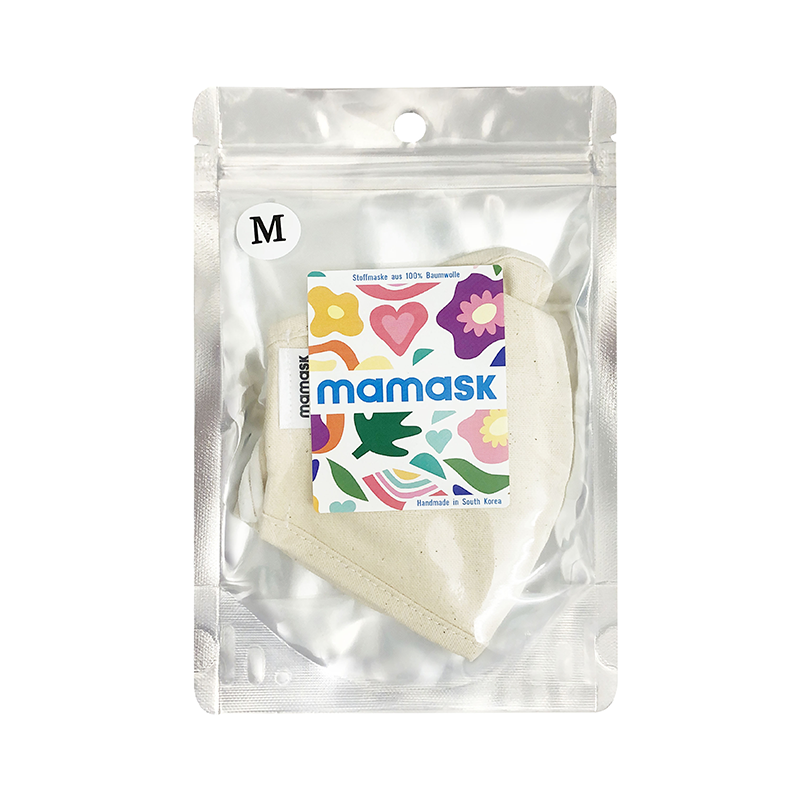 MAMASK Reusable Fashion Mask - Natural Cotton M