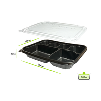 Takeaway container with lid – 6 compartments
