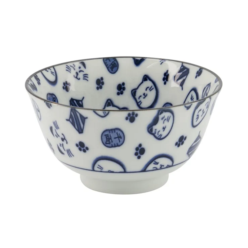 Kawaii Lucky Cat Neko Bowl 12,7x6,8cm 300ml Blue
