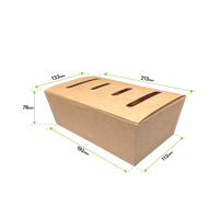 A10 Kraft paper box (L) with ventilation slots, 1,900 ml, with coating, 200 Pcs