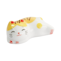 Chopsticks Rest Cat - White / Yellow