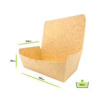 A5 크라프트 종이박스 (S), 900 ml, 코팅처리, 200입