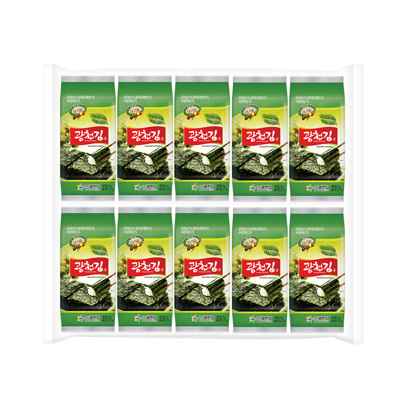 KWANGCHEONKIM Gewürzte Seetangblätter - Olivenöl & Grüner Tee 