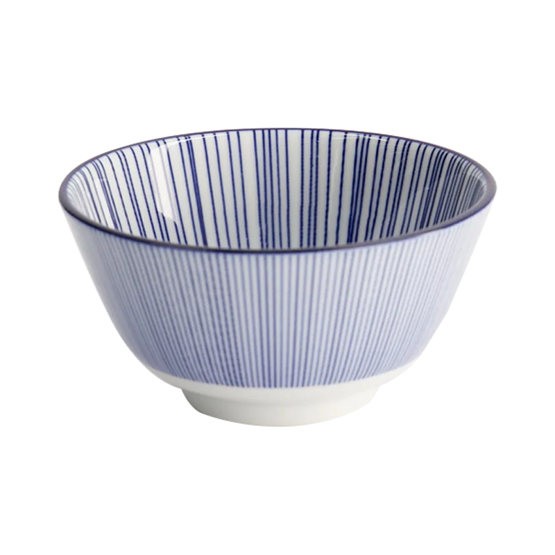 Nippon Blue Rice Bowl 12x6.4cm 300ml Lines