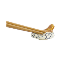 프리미엄 젓가락 받침대 - 부채 - 화이트 / 브라운