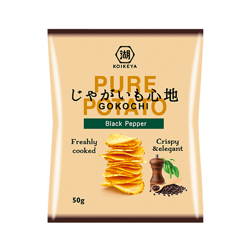 KOIKEYA Premium dicke Kartoffelchips - Schwarzer Pfeffer