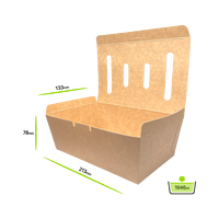 A10 Kraft paper box (L) with ventilation slots, 1,900 ml, with coating, 200 Pcs