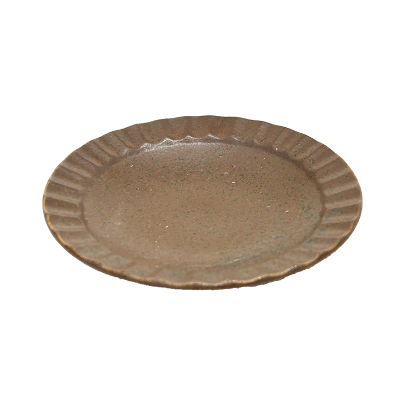 Kleiner Teller aus brauner Keramik