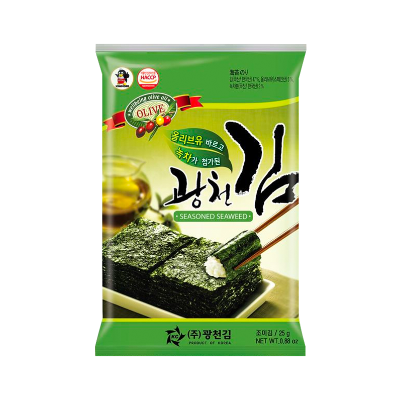 KWANGCHEONKIM Seasoned Seaweed - Olive Oil & Green Tea