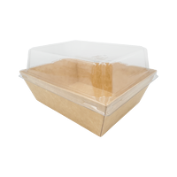 A3-D/S Kraft paper box, 800 ml, with coating, incl. lid (PET), 500 Set