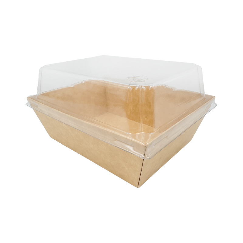 A3-D/S Kraft paper box, 800 ml, with coating, incl. lid (PET), 500 Set