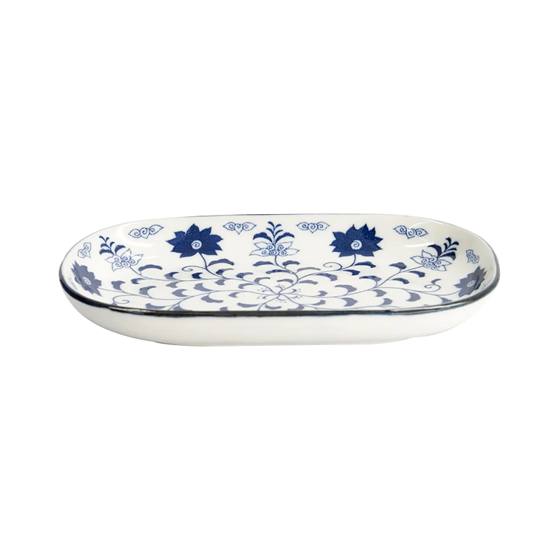 Tokyo Blue Botan Oblong Plate 18,7x13cm