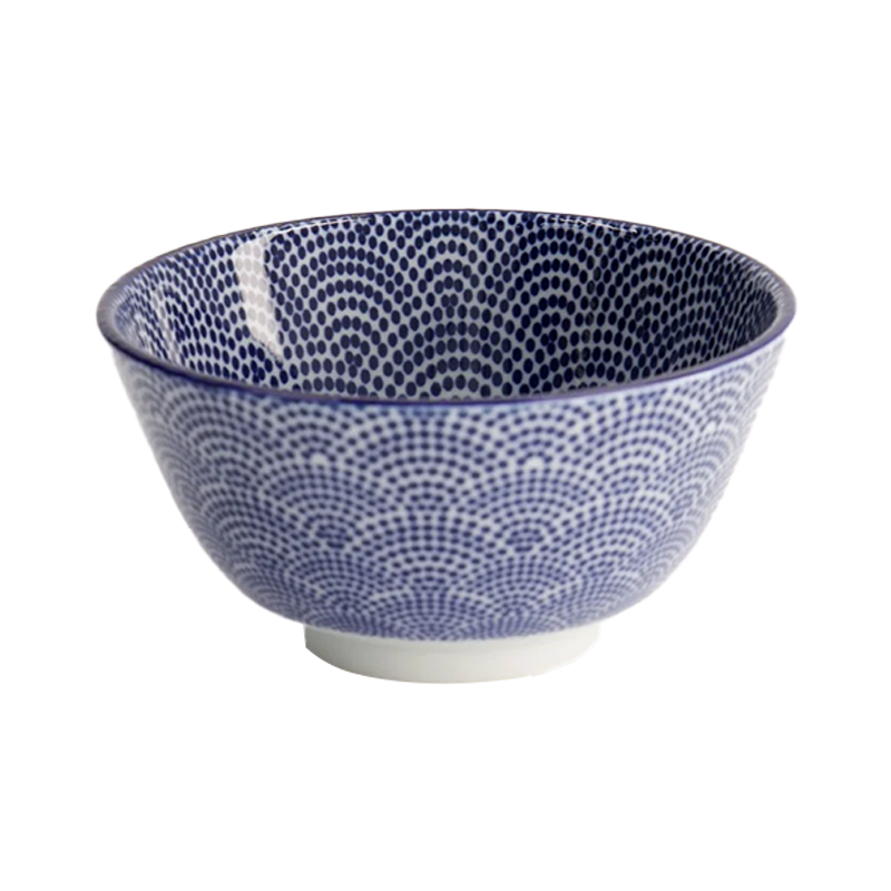 Nippon Blue Rice Bowl 12x6.4cm 300ml Dots