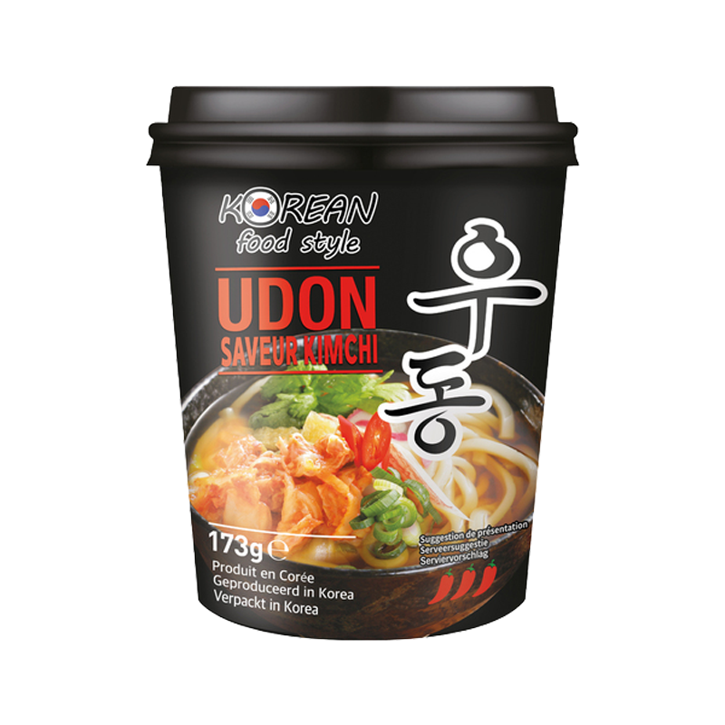 코리안 푸드 스타일 컵 우동 - 김치