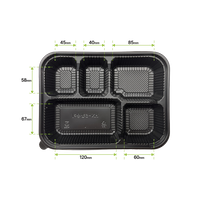 K7 Doshirak Box (PP) 560 ml, 5 compartments, incl. lid (PET), 200 Set