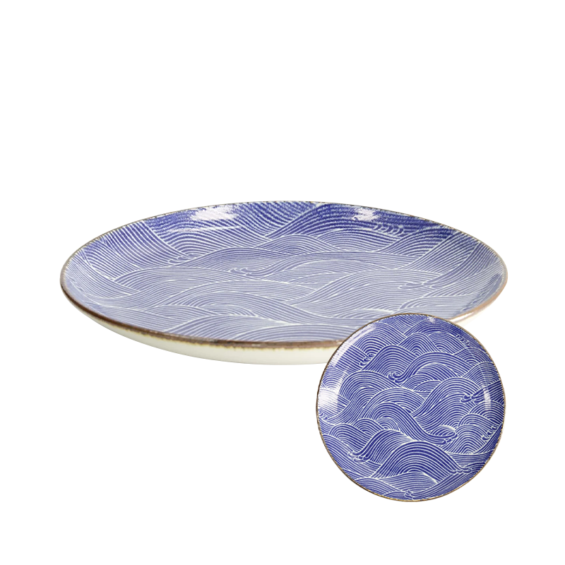 Seigaiha Blue Plate 21,5x3cm